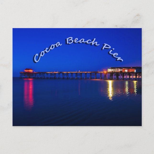 Cocoa Beach Pier, Cocoa Beach, Florida, USA Postkarte (Vorderseite)