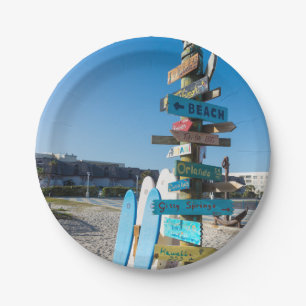 Cocoa Beach Tiki Totem Pappteller