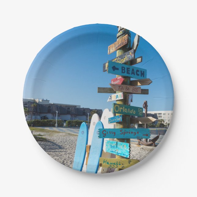 Cocoa Beach Tiki Totem Pappteller (Vorderseite)