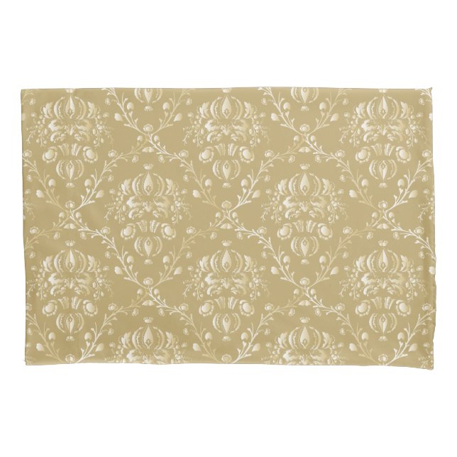 Cocoa Brown Damask Kissenbezug (Vorderseite-Links)
