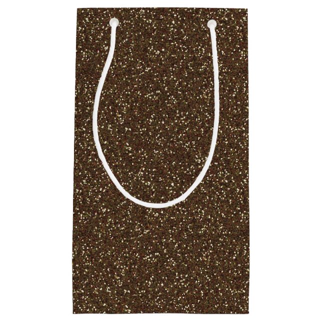 Cocoa Brown Sparkle Glitzer Geschenktasche Kleine Geschenktüte (Vorderseite)