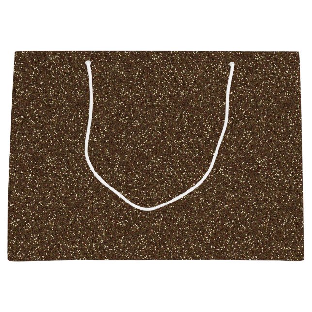 Cocoa Brown Sparkle Glitzer Große Geschenktasche Geschenktüte (Vorderseite)
