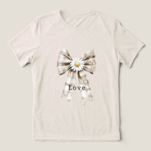 Cocoa Cream Weiße Schleife Gänseblümchen Blumen Tri-Blend Shirt