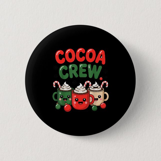 Cocoa Crew Christmas Hot Chocolate Pajamas For Fam Button (Vorderseite)