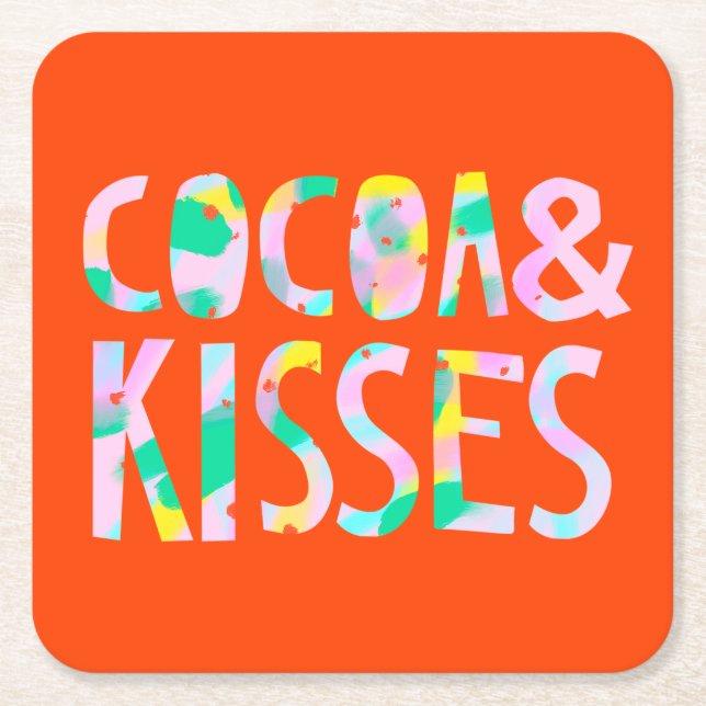Cocoa & Kisses Rechteckiger Pappuntersetzer (Vorderseite)
