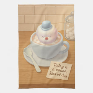 Cocoa Marshmallow: Lächelnde Bichon Heiße Schokola Geschirrtuch