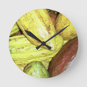 Cocoa pods runde wanduhr