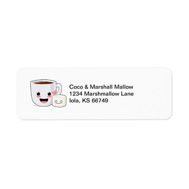 Cocoa- und Marshmallow-Adressmarken (Vorne)