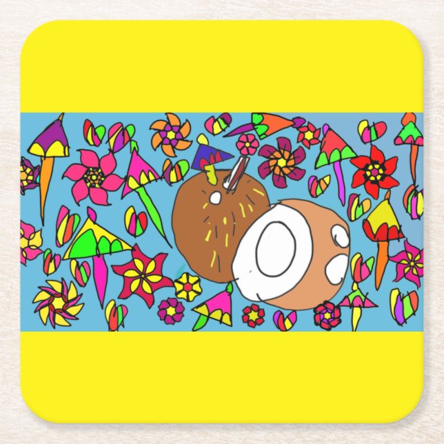 Cocoanut Tropical Sorbet Air Freshener Rechteckiger Pappuntersetzer (Vorderseite)
