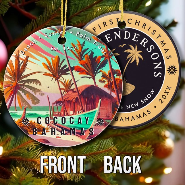 CocoCay Bahamas Retro Travel Souvenir 1950s Keramik Ornament (Von Creator hochgeladen)