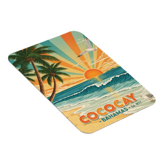 Cococay Bahamas Vintage Travel Magnet (Rechte Seite)