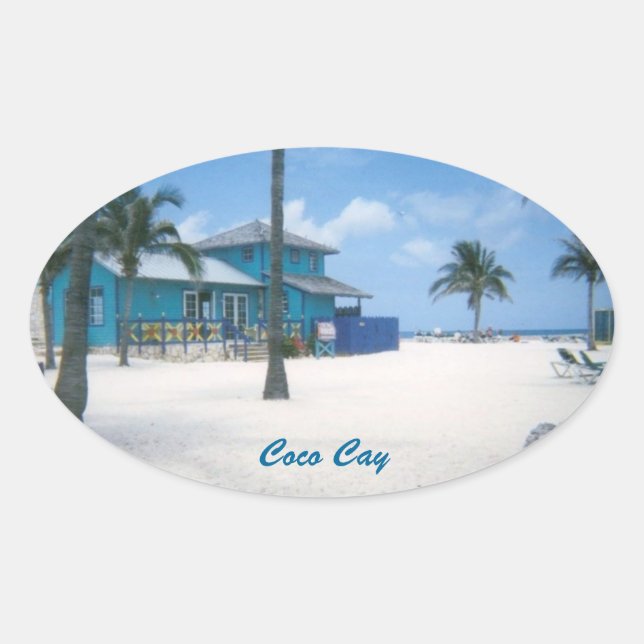 CocoCay Ovaler Aufkleber (Vorderseite)