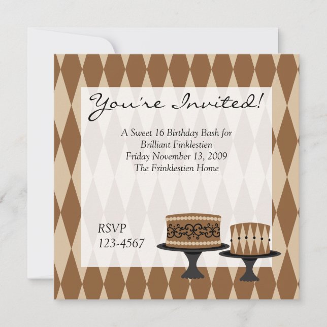 Cocolate Cakes Einladung (Vorderseite)