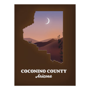 Coconino County Arizona Karte. Poster