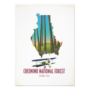 Coconino National Forest Arizona USA Karte Fotodruck