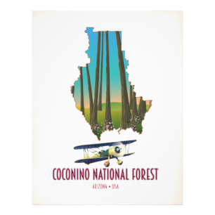 Coconino National Forest Arizona USA Karte Fotodruck