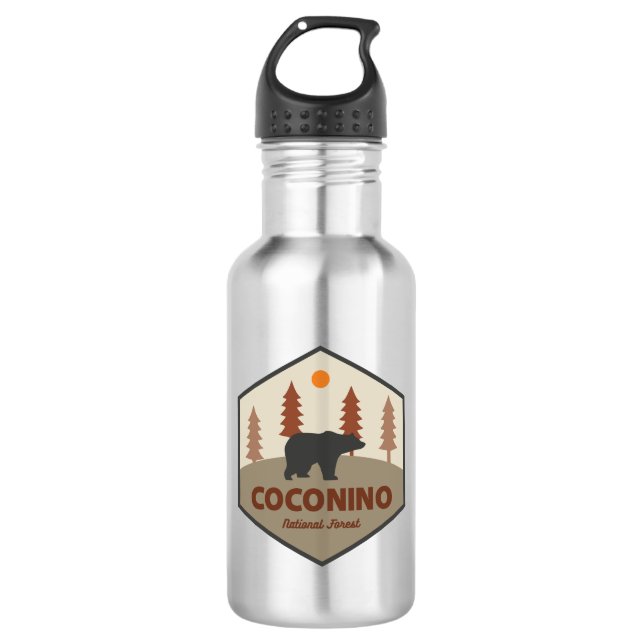 Coconino National Forest Bär Edelstahlflasche (Vorderseite)