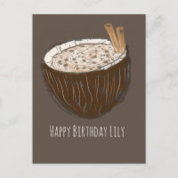 Coconut Art Joyeux Anniversaire Carte Nom