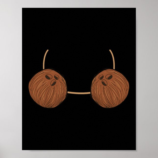 Coconut Brust Kostüm Niedlich leicht Essen Hallowe Poster (Vorne)