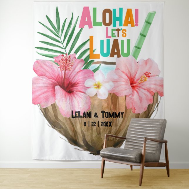 Coconut Cocktail | Aloha Luau Tropical Hawaiian Wandteppich (Beispiel)