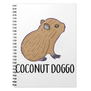 Coconut Doggo Capybara Niedlich Meme Kawaii Baby Notizblock