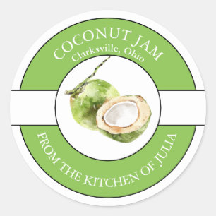 Coconut-Jam-Label Runder Aufkleber