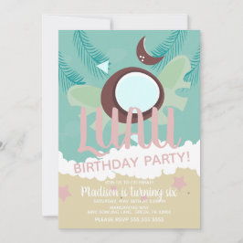 Coconut Luau Tropical Birthday Party Einladung