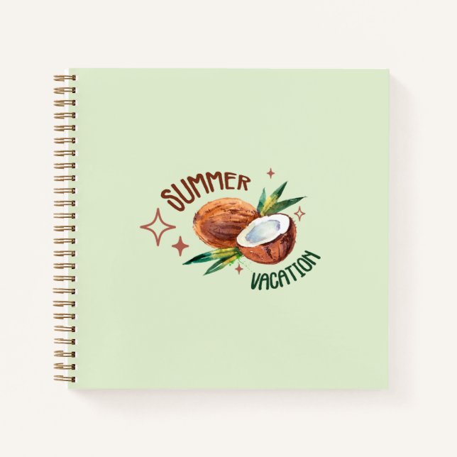 coconut minimal tropical aesthetic summer notizbuch (Vorderseite)