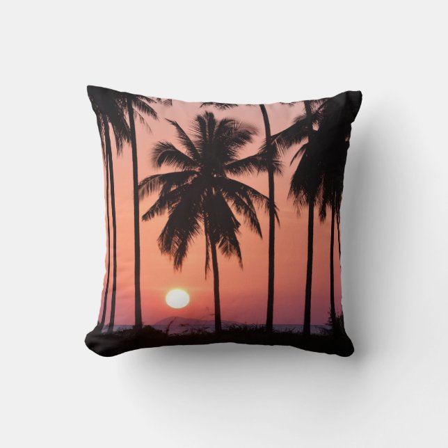 Coconut Palm Tree Landschaft Kissen (Vorderseite)