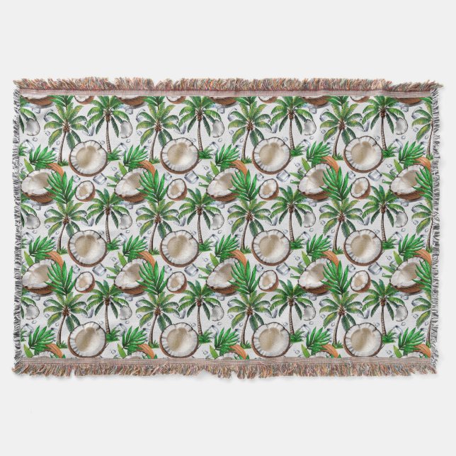 Coconut Palm Tree tropisches Muster Decke (Vorderseite)