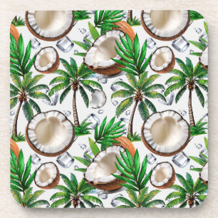 Coconut Palm Tree tropisches Muster Getränkeuntersetzer
