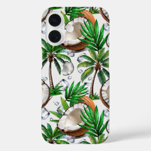 Coconut Palm Tree tropisches Muster iPhone 16 Hülle