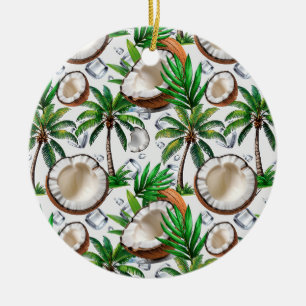Coconut Palm Tree tropisches Muster Keramik Ornament