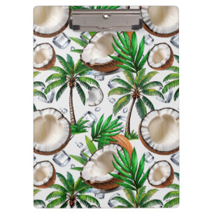 Coconut Palm Tree tropisches Muster Klemmbrett