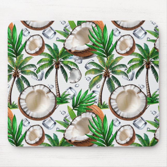 Coconut Palm Tree tropisches Muster Mousepad (Vorne)