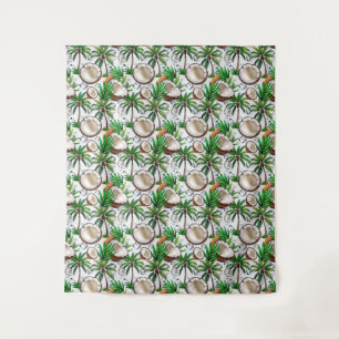 Coconut Palm Tree tropisches Muster Wandteppich