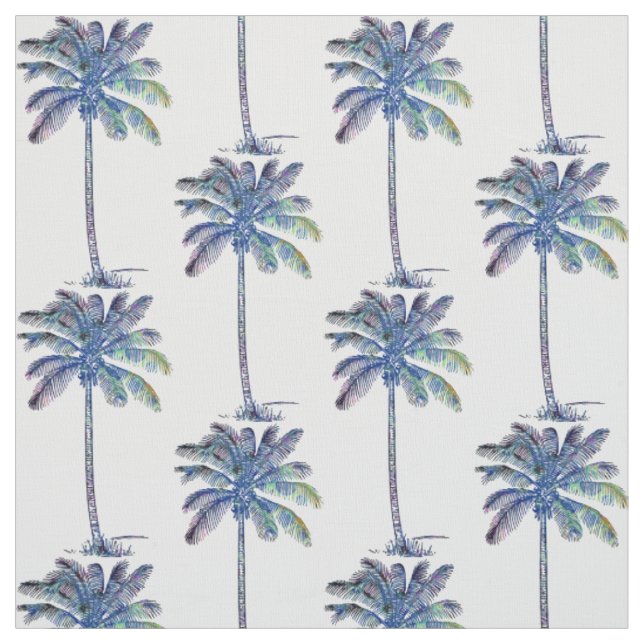 Coconut Palm Trees Muster farbiger Stift Zeichnend Stoff (Muster)