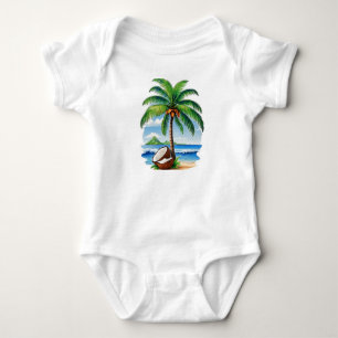 Coconut Tree Tropical Island Baby Strampler