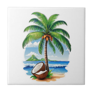 Coconut Tree Tropical Island Fliese