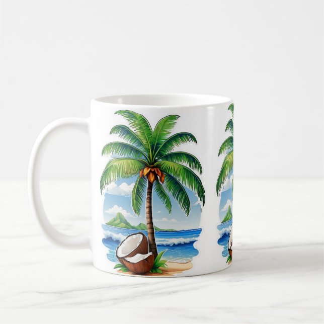 Coconut Tree Tropical Island Kaffeetasse (Links)