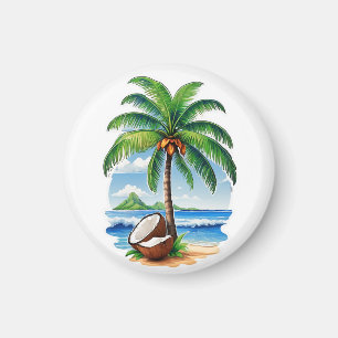 Coconut Tree Tropical Island Magnet