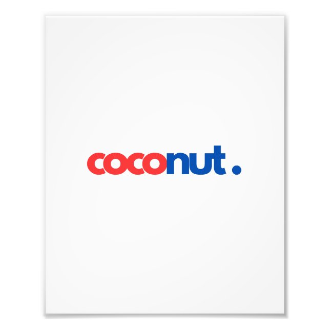 Coconut Typografie Fotodruck (Vorne)