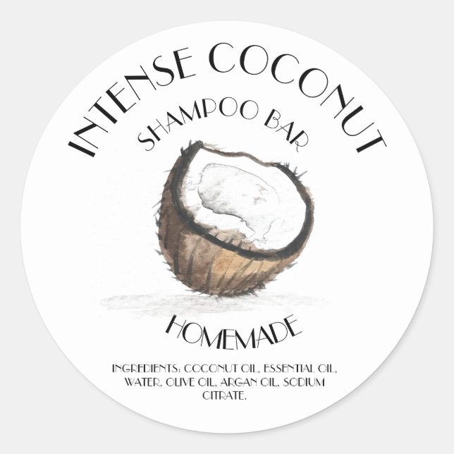 Coconut Vanilla Homemade Zutaten Typografie Cl Runder Aufkleber (Vorderseite)