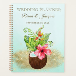 Coconut Wedding mit tropischen Wasserfarben Planer