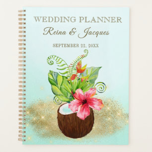 Coconut Wedding mit tropischen Wasserfarben Planer