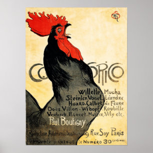 COCORICO 1899 Cockerel Rooster Hühnchen von Steinl Poster