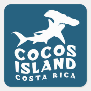 Cocos Island Costa Rica Hammerhead Haie Quadratischer Aufkleber