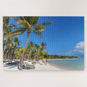 cocotiers et sable blanc puzzle de plage