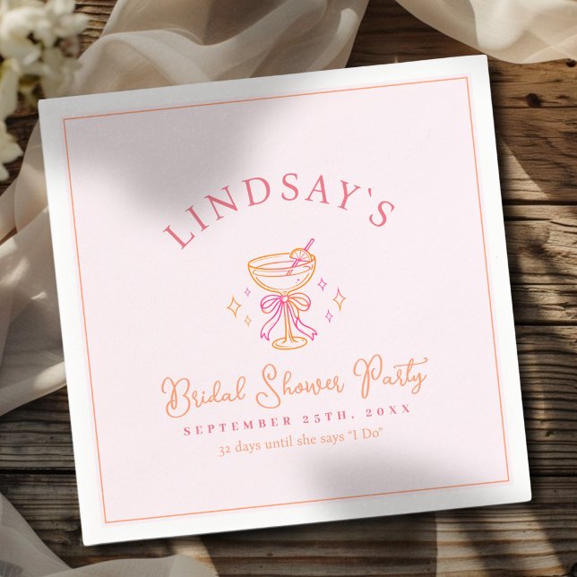 Coctail Bridal Shower Serviette (Coctail Bridal Shower Napkins)