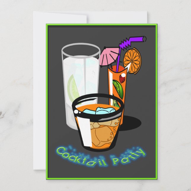 Coctails Cocktail-Party Einladungen (Vorderseite)